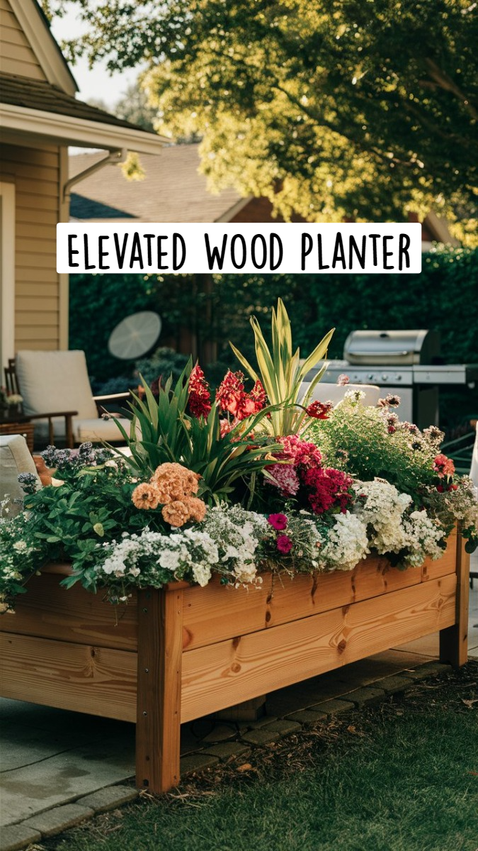 🌼 Elevated Wood Planter